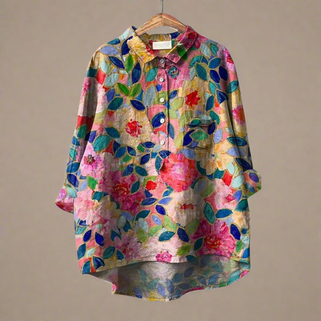 Viola | Donna Floreale Camicia Leggera | Versatile