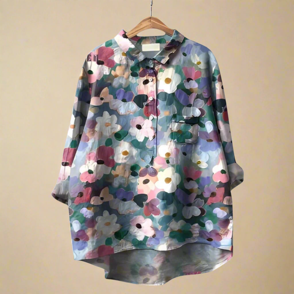 Elena | Donna Floreale Camicia Leggera | Comoda