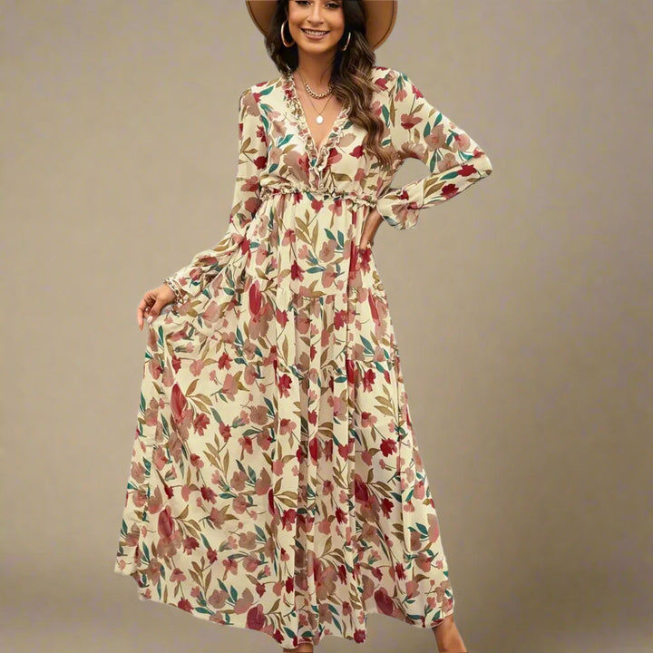 Noemi | Donna Elegante Abito Plissé | Floreale