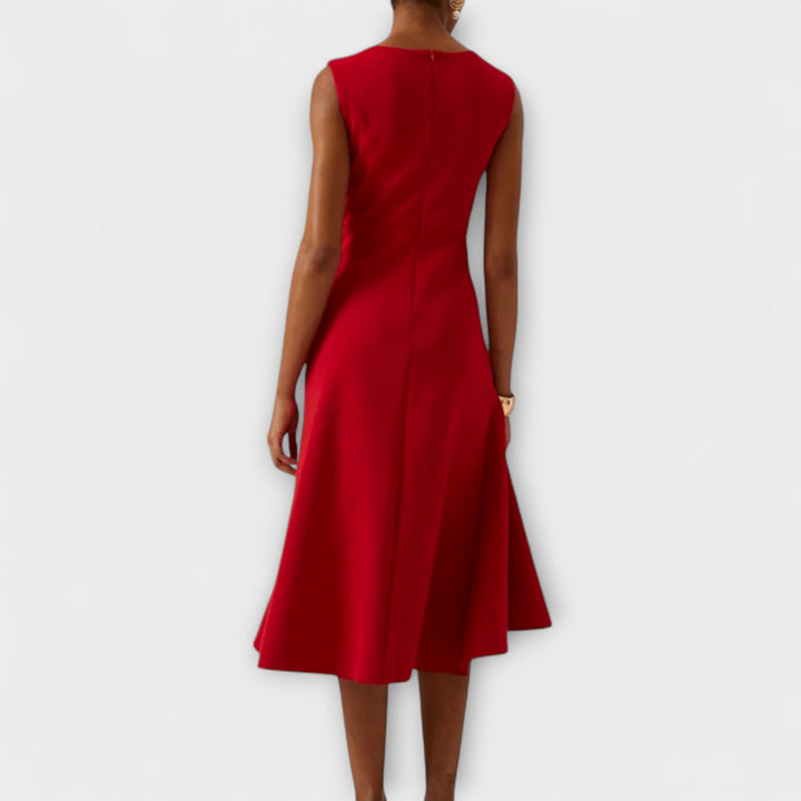 Beatrice | Donna Drappeggiato Abito Midi | Asimmetrico