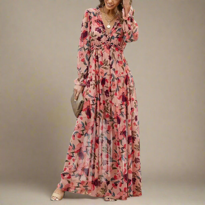 Noemi | Donna Elegante Abito Plissé | Floreale