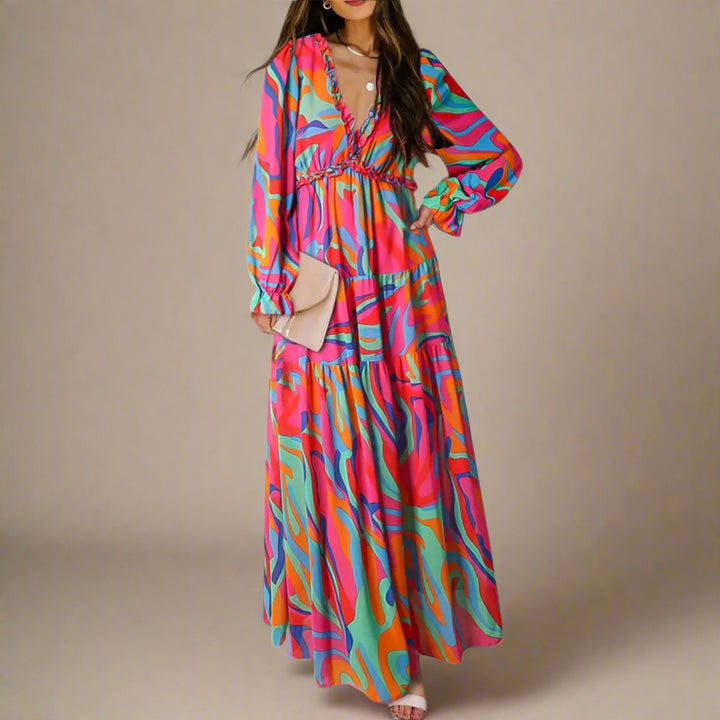Noemi | Donna Elegante Abito Plissé | Floreale