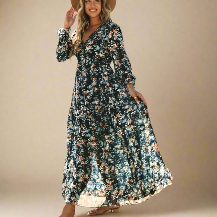 Noemi | Donna Elegante Abito Plissé | Floreale