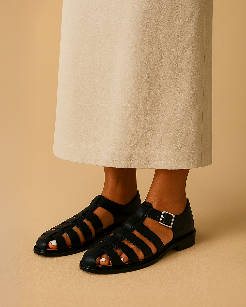 Bianca | Donna Sandali in Pelle Intrecciata | Traspiranti e Strutturati