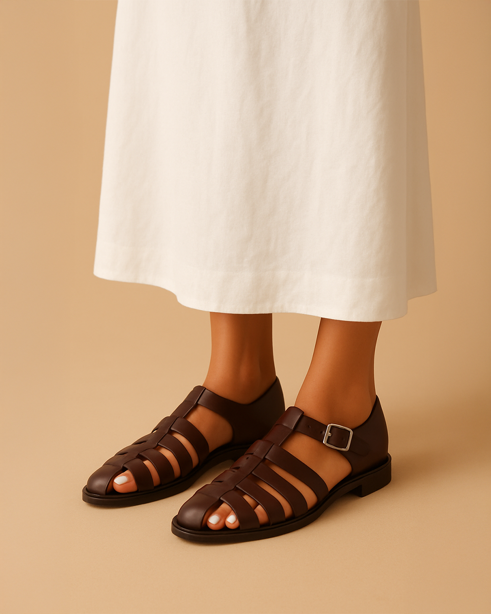 Bianca | Donna Sandali in Pelle Intrecciata | Traspiranti e Strutturati