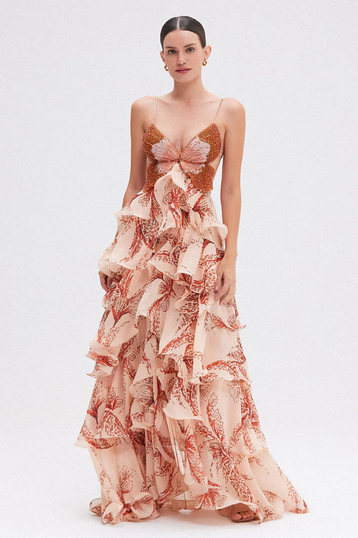 Alessia | Donna Elegante Abito Lungo | Fluttuante
