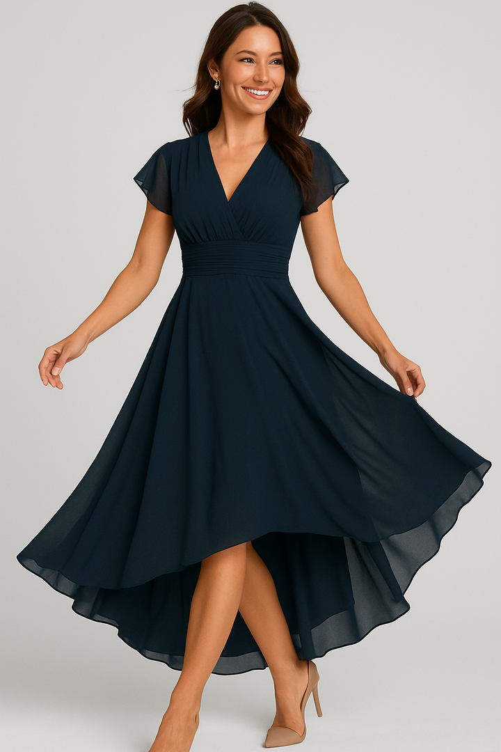 Chiara | Donna Abito Fluido con Scollo a V | Elegante e Versatile