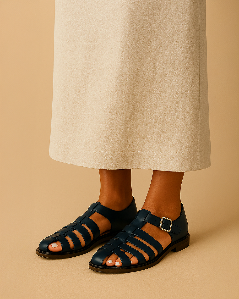 Bianca | Donna Sandali in Pelle Intrecciata | Traspiranti e Strutturati