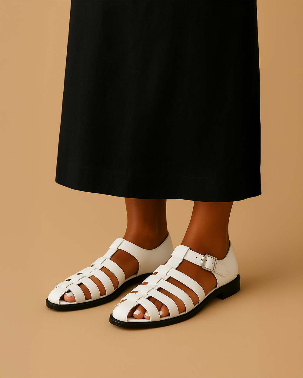 Bianca | Donna Sandali in Pelle Intrecciata | Traspiranti e Strutturati