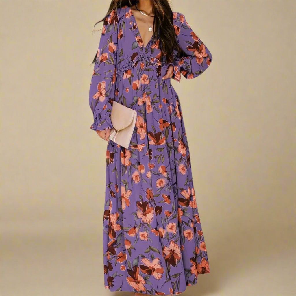 Noemi | Donna Elegante Abito Plissé | Floreale