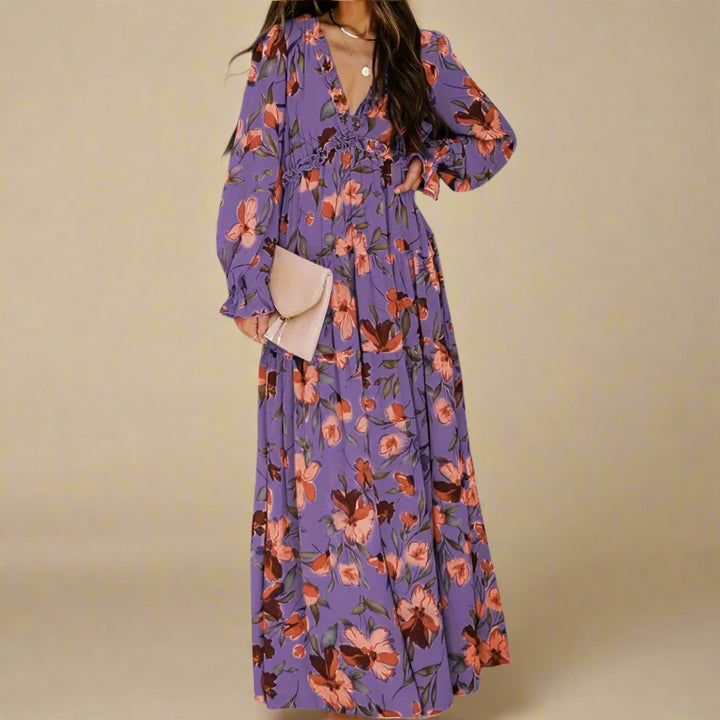 Noemi | Donna Elegante Abito Plissé | Floreale