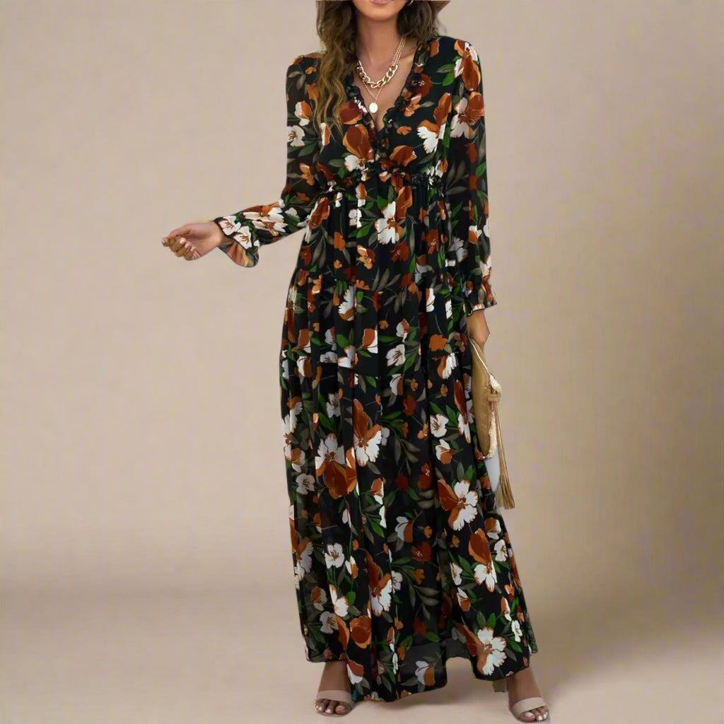 Noemi | Donna Elegante Abito Plissé | Floreale