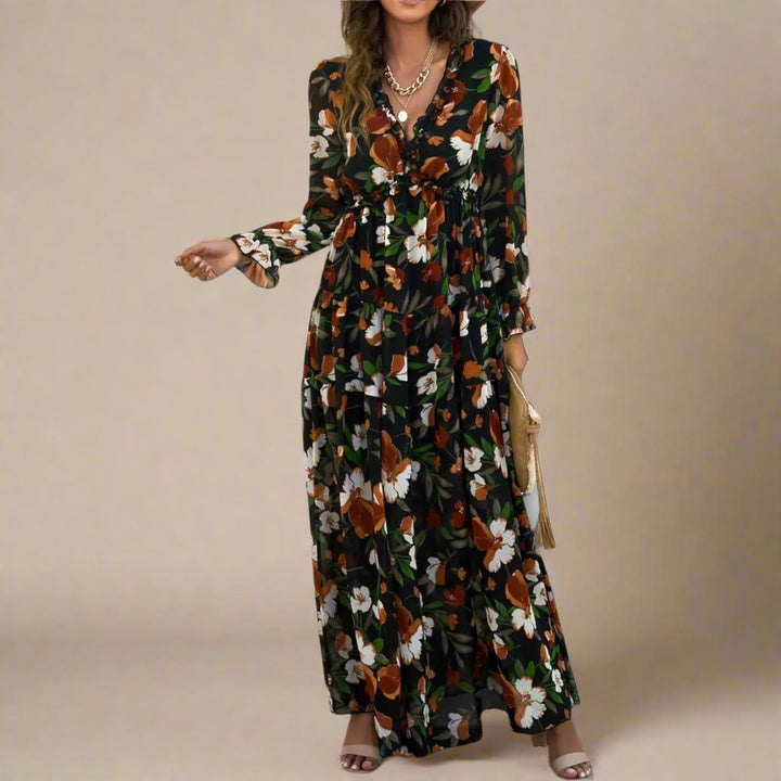 Noemi | Donna Elegante Abito Plissé | Floreale