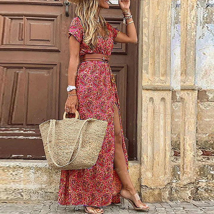 Elisa | Donna Vestito Lungo Floreale | Comodo e Arioso