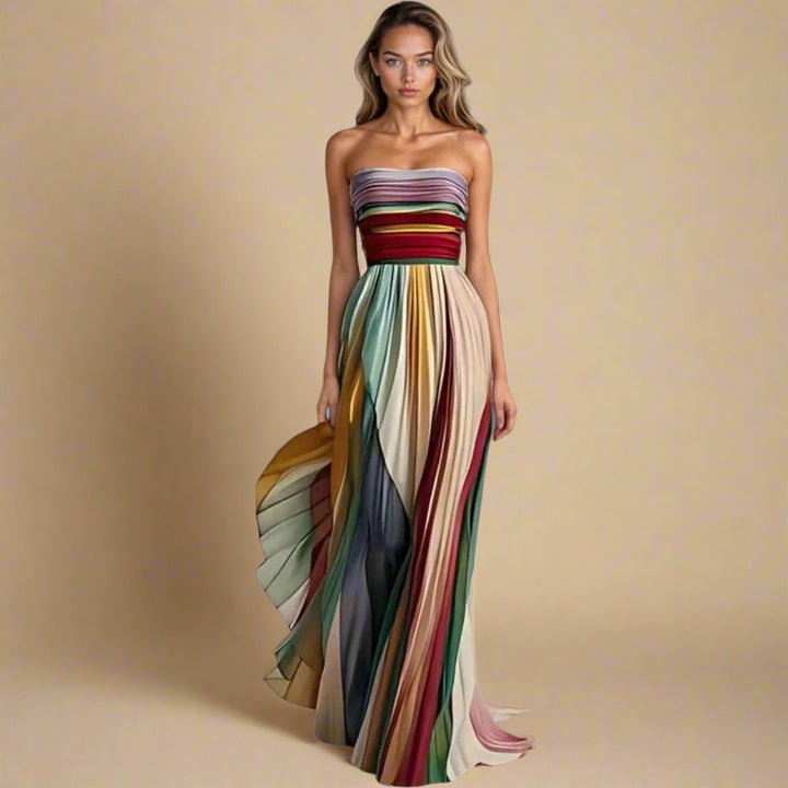 Luna | Donna Elegante Abito Plissé | Leggero