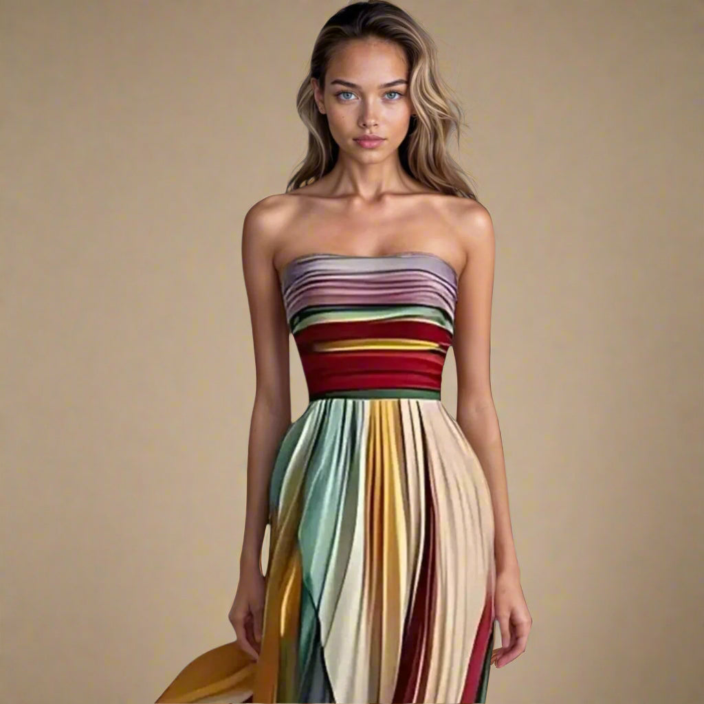 Luna | Donna Elegante Abito Plissé | Leggero